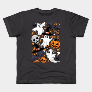 Ghosts Spooky and Creepy Cute Monsters Kids T-Shirt
